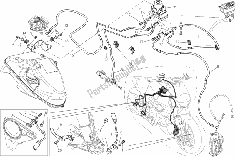 Toutes les pièces pour le Système De Freinage Abs du Ducati Diavel Carbon USA 1200 2013